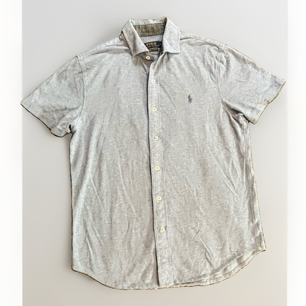 Polo Ralph Lauren short-sleeve button-down shirt 100% Cotton Light Blue Men's M